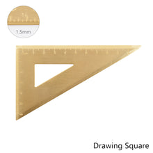 Load image into Gallery viewer, Vintage Brass Straight Ruler Metal Triangle Ruler Protractor 12/15cm Measuring Tool for Students Creative Stationery School Supplies
