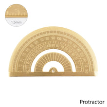 Load image into Gallery viewer, Vintage Brass Straight Ruler Metal Triangle Ruler Protractor 12/15cm Measuring Tool for Students Creative Stationery School Supplies
