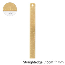 Load image into Gallery viewer, Vintage Brass Straight Ruler Metal Triangle Ruler Protractor 12/15cm Measuring Tool for Students Creative Stationery School Supplies
