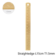Load image into Gallery viewer, Vintage Brass Straight Ruler Metal Triangle Ruler Protractor 12/15cm Measuring Tool for Students Creative Stationery School Supplies
