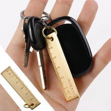 Load image into Gallery viewer, 6cm Mini Copper Ruller Vintage Brass Metal Straight Ruler Key Pendant Measuring Tool Father's Day Dad Birthday Gifts
