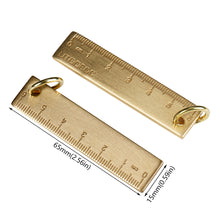 Load image into Gallery viewer, 6cm Mini Copper Ruller Vintage Brass Metal Straight Ruler Key Pendant Measuring Tool Father's Day Dad Birthday Gifts
