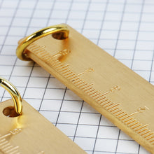 Load image into Gallery viewer, 6cm Mini Copper Ruller Vintage Brass Metal Straight Ruler Key Pendant Measuring Tool Father's Day Dad Birthday Gifts
