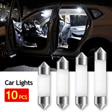 Load image into Gallery viewer, 10Pcs COB Car LED Bulb Map Light C5W Led Festoon Lamp 12V 6000K Vehicle Trunk Car Interior Dome Reading Light License Plate Lamps
