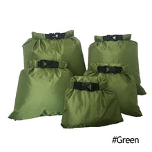 Load image into Gallery viewer, 5pcs Outdoor Swimming Waterproof Dry Bag Beach Buckled Storage Sack Camping Rafting Snorkeling Bags With Adjustable Strap Hook
