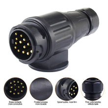 Load image into Gallery viewer, 12V 13 Pin Trailer Plug 13 Pole Electrical Caravan Wiring Connector Towing Bar Socket Adapter Car Truck RV Accessories
