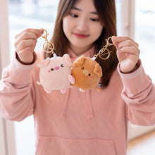 Load image into Gallery viewer, Pair of Magneticed Couple Pig Plush Keychain Cute Creative Plush Kawaii Magneted Backpack Pendant Toy Girl Holiday Gift
