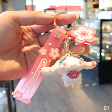 Load image into Gallery viewer, Cute Sanrio Hello Kitty Keychain Kawaii Cartoon My Melody Kuromi Cinnamoroll Plush Key Ring Bags Pendant Ornaments Jewelry Gifts
