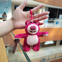 Load image into Gallery viewer, Plush Strawberry Bear Doll Handbag Pendant Bag Doll Couple Doll Keychain Plush Toy Gift Plush Key Ring Bags Pendant Ornaments
