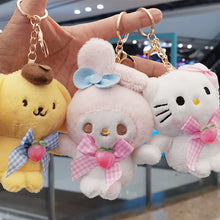 Load image into Gallery viewer, Plush Toy Sanrio Kulomi Melody Laurel Dog Plush Doll Keychain Pendant Doll Decoration Birthday Wedding Gifts Key Ring
