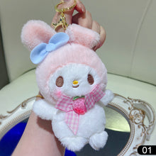 Load image into Gallery viewer, Plush Toy Sanrio Kulomi Melody Laurel Dog Plush Doll Keychain Pendant Doll Decoration Birthday Wedding Gifts Key Ring

