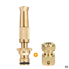 Load image into Gallery viewer, 2Pcs Car High Pressure Water Spray Gun Spray Nozzle Washing Machine Nozzle with Quick-connect Connector Metal Brass Lawn Garden Hose Pipe
