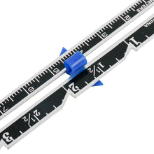 Load image into Gallery viewer, Sliding Gauge Sewing Measuring Tool Aluminum Quilting Ruler Hemming Measuring with Sliding Marker for Knitting Crafting Sewing Beginner
