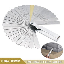 Load image into Gallery viewer, 32 Blades Metric Size Feeler Gauge High Precision 0.04-0.88mm Thickness Gages Gap Filler Feeler Gauges Probe Gap Measuring Tool
