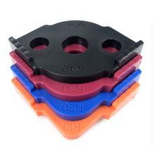 Load image into Gallery viewer, 4PCS Woodworking Router Corner Radius Templates Jig R5 to R40 ABS R Angle Routing Curved Corner Milling Circular Radian High Hardness Tool
