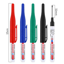Load image into Gallery viewer, 32mm Long Head Marker Multi-purpose Woodworking Decoration Deep Hole Marker Pen Red/Black/Blue/Green Ink
