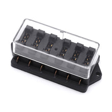 Load image into Gallery viewer, 6 Way Car Circuit Standard Blade Fuse Box Block Holder Fuse For 12V / 24V Motorcycles E-Bikes with 5A 10A 15A 20A 25A 30A Fuse
