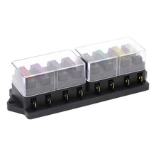 Load image into Gallery viewer, 8 Way Car Circuit Standard Blade Fuse Box Block Holder Fuse For 12V / 24V Motorcycles E-Bikes with 5A 7.5A 10A 15A 20A 25A 30A 35A Fuse
