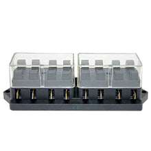 Load image into Gallery viewer, 8 Way Car Circuit Standard Blade Fuse Box Block Holder Fuse For 12V / 24V Motorcycles E-Bikes with 5A 7.5A 10A 15A 20A 25A 30A 35A Fuse
