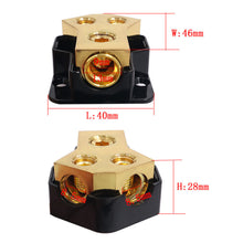 Load image into Gallery viewer, 2 Way Car Audio Power Supply Distribution Power Distribution Block Power/Ground Splitter 0/4Gauge AWG Car Power
