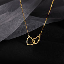 Load image into Gallery viewer, Simple Double-ring Heart-shaped Necklace Creative Alloy Necklace Collarbone Chain Jewelry Accessory Gift
