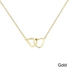 Load image into Gallery viewer, Simple Double-ring Heart-shaped Necklace Creative Alloy Necklace Collarbone Chain Jewelry Accessory Gift
