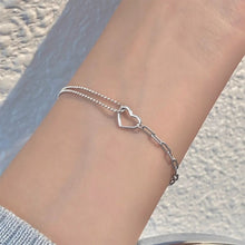 Load image into Gallery viewer, Hollow Silver Love Bracelet Simple Fashion Creative Double-layer Splicing Bracelet Hand Jewelry Accessory
