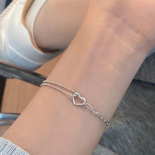 Load image into Gallery viewer, Hollow Silver Love Bracelet Simple Fashion Creative Double-layer Splicing Bracelet Hand Jewelry Accessory
