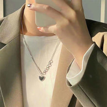 Load image into Gallery viewer, Titanium Steel Love Necklace Punk Sweater Chain Necklace Simple Love Pendant Necklace Jewelry Accessory
