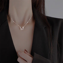 Load image into Gallery viewer, Hollow Butterfly Diamond Necklace Temperamental Simple Clavicle Chain Necklace Alloy Necklace Jewelry
