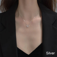 Load image into Gallery viewer, Hollow Butterfly Diamond Necklace Temperamental Simple Clavicle Chain Necklace Alloy Necklace Jewelry

