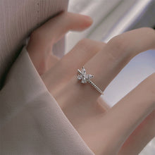 Load image into Gallery viewer, Simple Niche Zircon Shiny Butterfly Ring Opening Adjustable Alloy Ring Women Temperamental Jewelry Accessory

