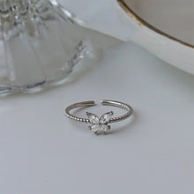 Load image into Gallery viewer, Simple Niche Zircon Shiny Butterfly Ring Opening Adjustable Alloy Ring Women Temperamental Jewelry Accessory
