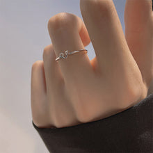 Load image into Gallery viewer, Line Hollow Silver Love Ring Opening Adjustable Alloy Ring Fashion Niche Ring Jewelry Accessory for Women
