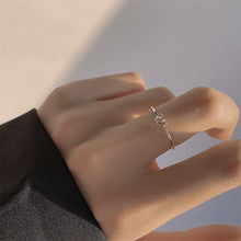 Load image into Gallery viewer, Line Hollow Silver Love Ring Opening Adjustable Alloy Ring Fashion Niche Ring Jewelry Accessory for Women
