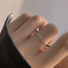 Load image into Gallery viewer, Line Hollow Silver Love Ring Opening Adjustable Alloy Ring Fashion Niche Ring Jewelry Accessory for Women
