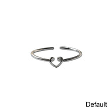 Load image into Gallery viewer, Line Hollow Silver Love Ring Opening Adjustable Alloy Ring Fashion Niche Ring Jewelry Accessory for Women
