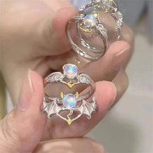 Load image into Gallery viewer, Vintage Moonlight Stone Ring Creative Angel and Demon Couple Ring Adjustable Alloy Ring Jewelry Gift For Men Women

