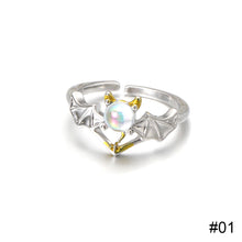 Load image into Gallery viewer, Vintage Moonlight Stone Ring Creative Angel and Demon Couple Ring Adjustable Alloy Ring Jewelry Gift For Men Women
