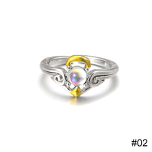 Load image into Gallery viewer, Vintage Moonlight Stone Ring Creative Angel and Demon Couple Ring Adjustable Alloy Ring Jewelry Gift For Men Women
