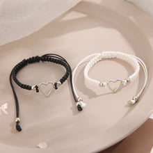 Load image into Gallery viewer, Creative Couple Black and White Bracelets Hollow Love Knitting Bracelets Adjustable Couple Bracelets Women Men Jewelry
