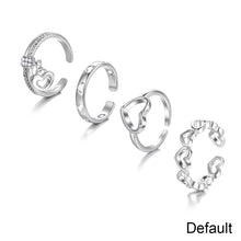 Load image into Gallery viewer, 4pcs/set Hollow Love Rings Simple Creative Rings Set Adjustable Alloy Rings Temperamental Jewelry Accessories for Women
