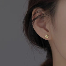 Load image into Gallery viewer, Fashion Temperamental Rose Earrings Gold Silver Alloy Ear Studs Small Delicate Earrings Jewelry Accessories
