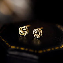 Load image into Gallery viewer, Fashion Temperamental Rose Earrings Gold Silver Alloy Ear Studs Small Delicate Earrings Jewelry Accessories
