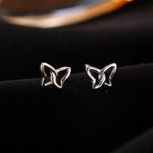 Load image into Gallery viewer, Simple Fashion Hollow Butterfly Earrings Gold Silver Alloy Ear Studs Small Delicate Earrings Jewelry Accessories
