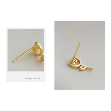 Load image into Gallery viewer, Small Delicate Hollow Tulip Flower Earrings Gold Silver Alloy Ear Studs Earrings Simple Jewelry Accessories
