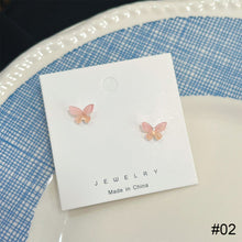Load image into Gallery viewer, Stereoscopic Butterfly Earrings Alloy Delicate Ear Studs Temperamental Versatile Earrings Jewelry Accessories
