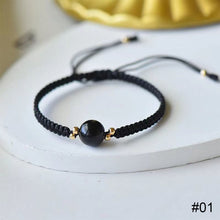 Load image into Gallery viewer, Simple Temperamental Obsidian Couple Bracelet Hand-woven Crystal Bracelet Hand Jewelry for Women Men
