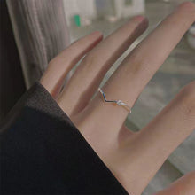 Load image into Gallery viewer, Fashion Simple V-shaped Ring Opening Adjustable Ring Silver Alloy Ring Jewelry Accessory for Women
