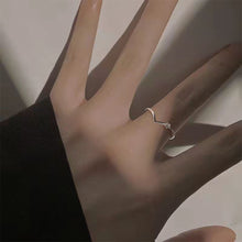 Load image into Gallery viewer, Fashion Simple V-shaped Ring Opening Adjustable Ring Silver Alloy Ring Jewelry Accessory for Women
